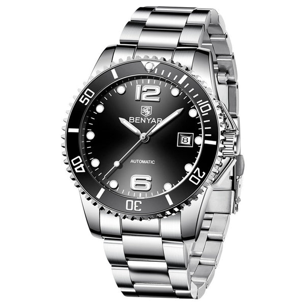 Reloj Mecánico Automático para Hombre con Correa de Acero Inoxidable