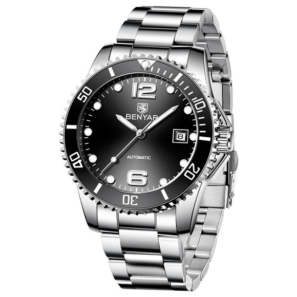 Reloj Mecánico Automático para Hombre con Correa de Acero Inoxidable