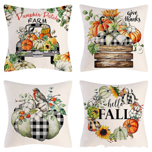 Funda de Cojín Decorativo Otoño con Estampado de Calabaza y Hojas - Image 6