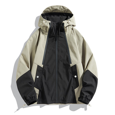 Chaqueta Bomber Impermeable y Cortavientos para Parejas - Diseño Color Block Casual - Image 7