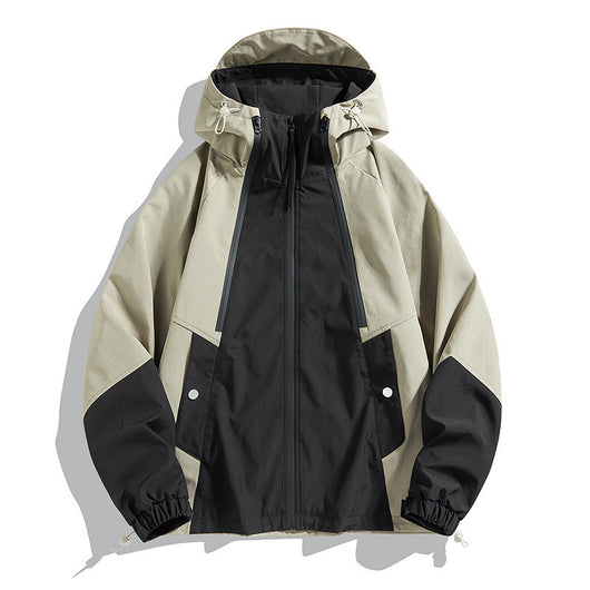 Chaqueta Bomber Impermeable y Cortavientos para Parejas - Diseño Color Block Casual - Image 7