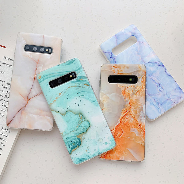 Funda de Mármol Brillante para Teléfono