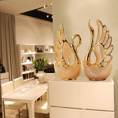 Adornos de Cisne Enchapados en Oro - Image 3