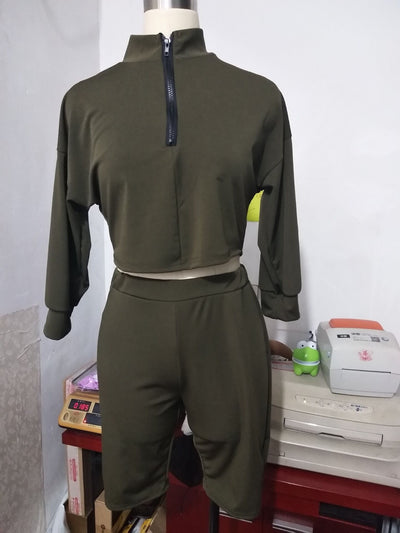 Conjunto Deportivo Mujer 2 Piezas: Sudadera Crop Top + Pantalón de Buzo - Image 5
