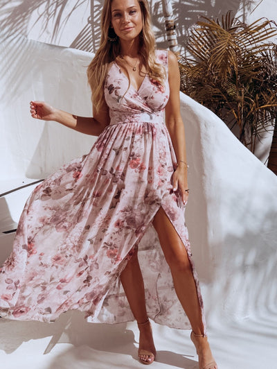 Vestido de Gasa Estampado Elegante