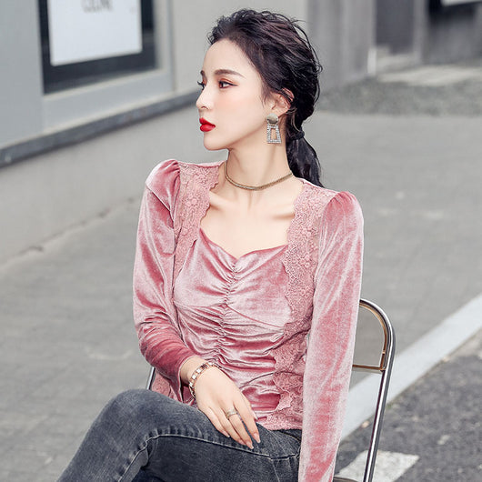 Blusa Corta Otoñal con Cintura Alta para Mujer - Image 2