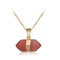 Natural stone short hexagonal pendant Watermelon Rojo
