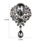 Alloy colored pendant with rhinestone brooch Grey