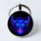 Twelve Constellation 25mm Time Gem Metal Keychain Taurus