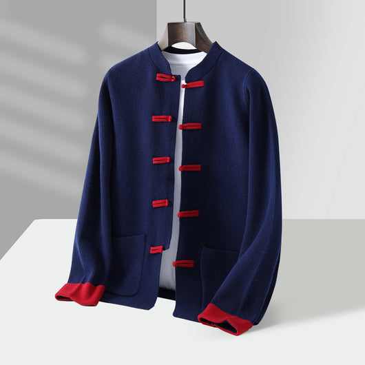 Chaqueta Retro Tang Estilo Chino para Hombre - Casual de Manga Larga - Image 3