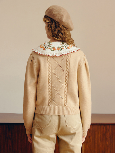 Cardigan Tejido con Bordados Dulces para Mujer - Image 11