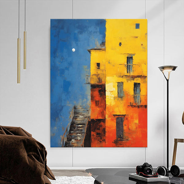 Cuadro Abstracto Moderno Óleo sobre Lienzo - Arte Contemporáneo sin Marco para Sala