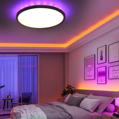 Plafón LED Dorado para Dormitorio 24W con Retroiluminación RGB Integrada - Image 19