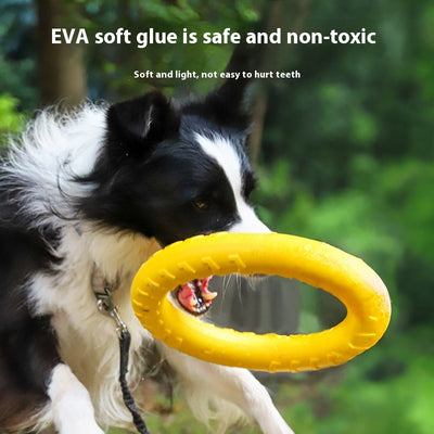 Yellow 7cm solid EVA dog toy ball with textured surface and dog silhouette graphic. - Image 18