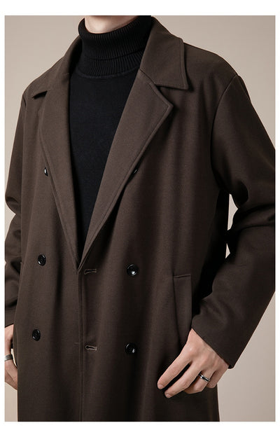 Abrigo de Lana Coreano Largo para Otoño e Invierno - Image 18