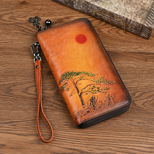 Cartera Larga de Cuero para Mujer Amanecer