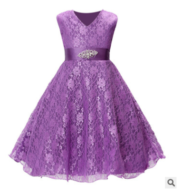 Vestido de Novia Infantil con Cinturón de Diamantes - Image 7