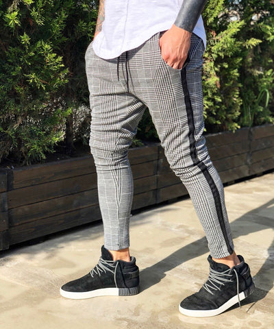Pantalones Casuales con Estampado Cuadros Europeo Americano para Hombre - Image 2