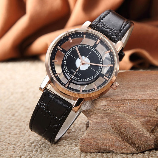 Reloj Pulsera Mujer Estilo Harajuku con Correa Hueca de Cuero - Image 11