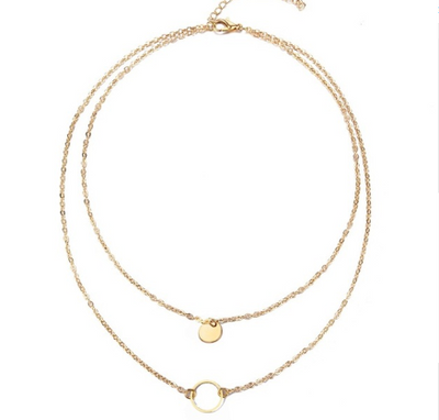 Collar Choker Multicapa de Verano con Lentejuelas y Dije Dorado - Image 6