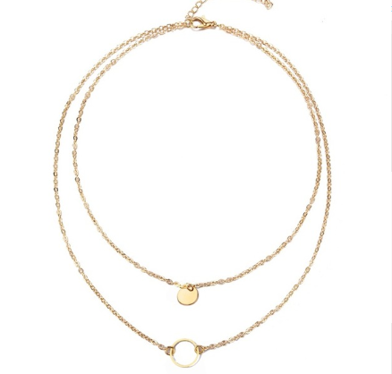 Collar Choker Multicapa de Verano con Lentejuelas y Dije Dorado - Image 6