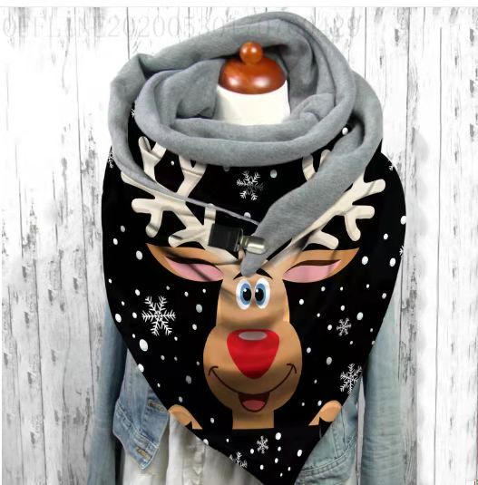 Bufanda de Cachemira Cálida con Estampado Navideño para Mujer - Image 31