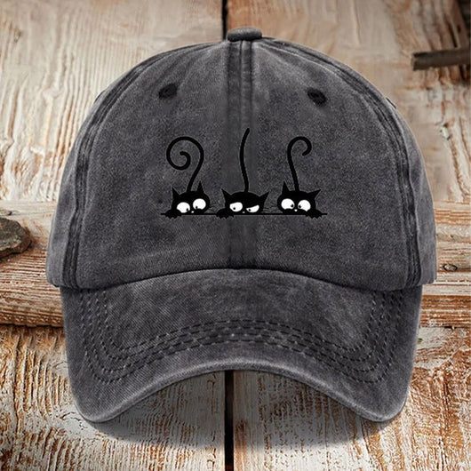Gorra de Algodón Estampada Efecto Vintage Desgastado para Hombre