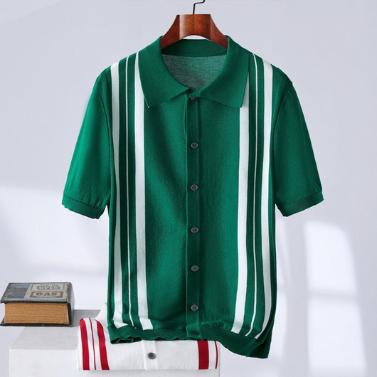 Polo Casual de Rayas Transpirable para Hombre - Image 9