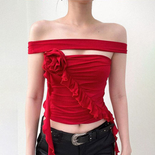 Brasier Floral 3D con Cuello Halter - Diseño Irregular Elegante - Image 2