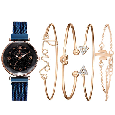 Reloj de Pulsera Mujer Cielo Estrellado con Cierre Magnético - Pulsera Fashion con Números Romanos - Image 5