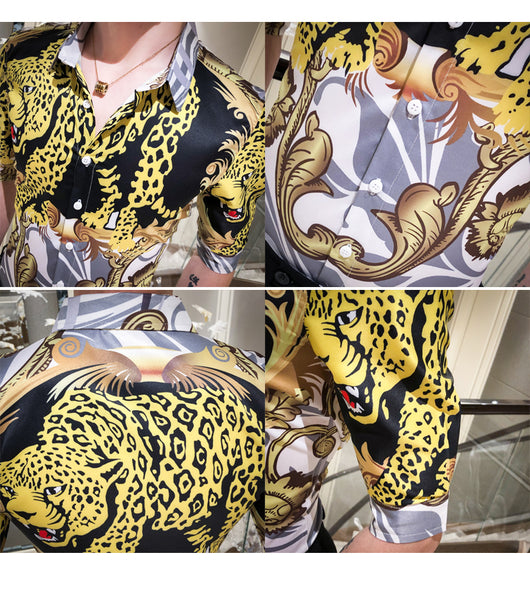 Camisa Estampado Leopardo Manga Cinco Puntos para Niños - Image 6