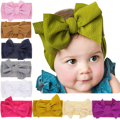 Diadema con Moño para Recién Nacido - Colores Sólidos - Image 6