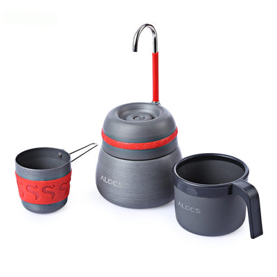 Cafetera Portátil de Aluminio 350ml con Tazas para Camping y Picnic - Image 5