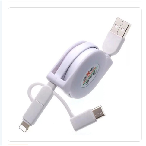 Cable de Carga Telescópico 3 en 1 - USB, Android y Type-C - Image 4
