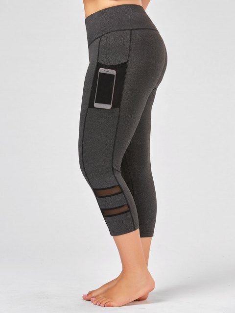 Pantalones Cortos de Yoga con Costuras de Malla