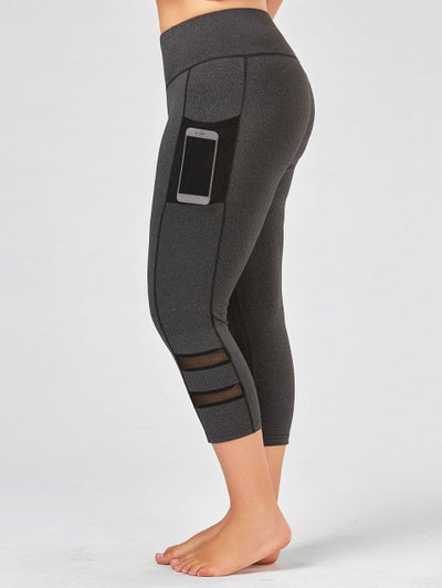 Pantalones Cortos de Yoga con Costuras de Malla
