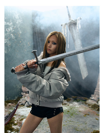 Chaqueta de Piel de Visón Tallada para Invierno - Estilo Air Force - Image 3