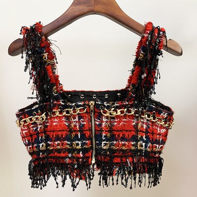 Blusa Envolvente con Cadena Metálica y Lentejuelas Estampadas - Image 3