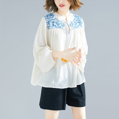 Blusa Oversized Suelta con Borlas y Bordados para Mujer - Image 9
