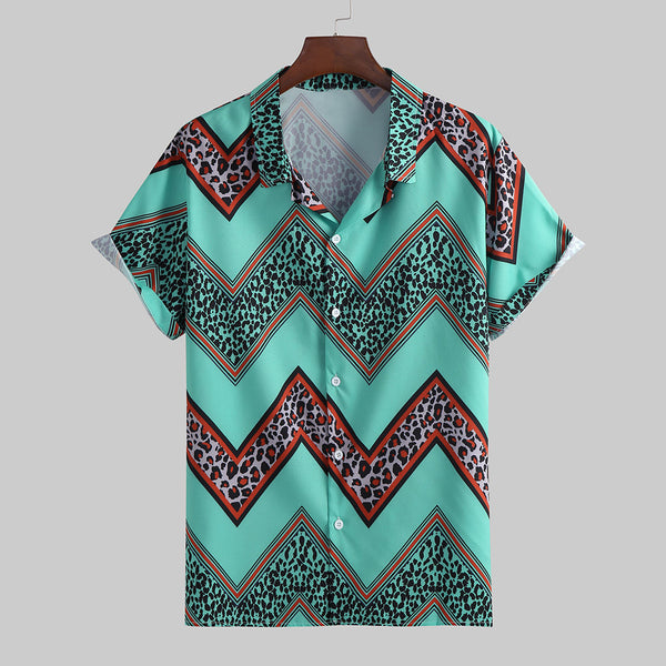 Camisa Casual Estampada con Solapa de Manga Corta - Image 10