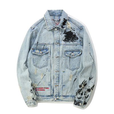 Chaqueta de Denim con Estampado Graffiti Cartoon - Image 4