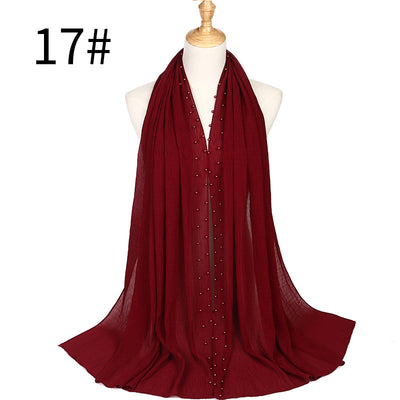 Turbante de Gasa Plisada Perla Monocromático - Image 17