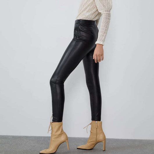 Leggings de Cuero Sintético Cintura Media - Image 3