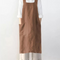 Vestido Talla Grande Otoño Invierno sin Mangas con Bolsillos y Tirantes
