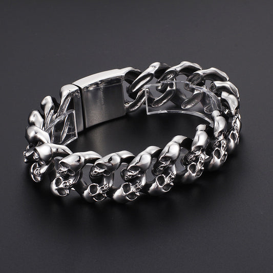 Pulsera de calavera con estilo punk para hombre