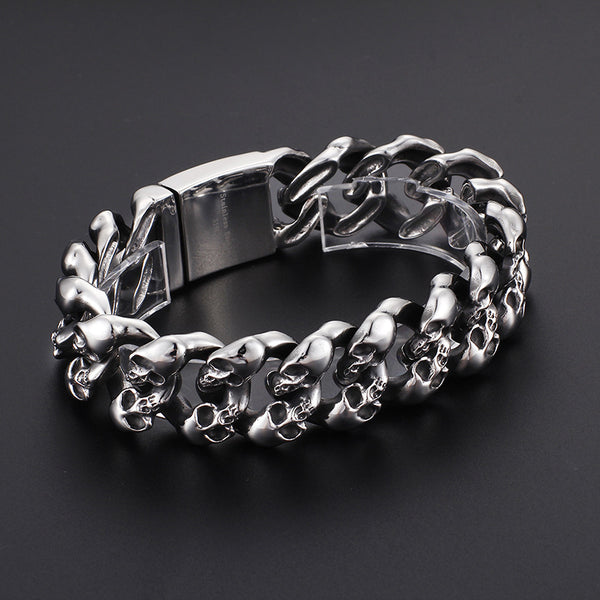 Pulsera de calavera con estilo punk para hombre