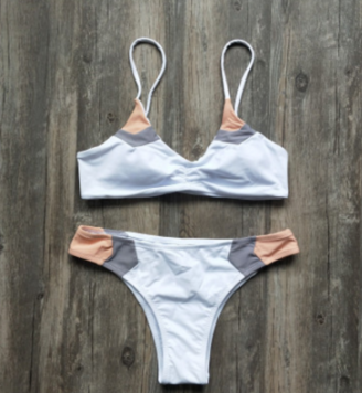 Bikini de Diseño Europeo con Combinación de Colores - Traje de Baño Moderno