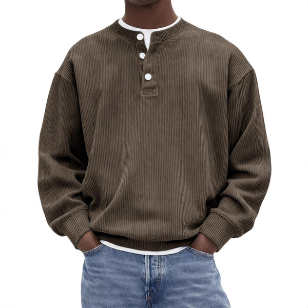 Suéter de Algodón Pana Acanalado para Hombre - Casual y Elegante