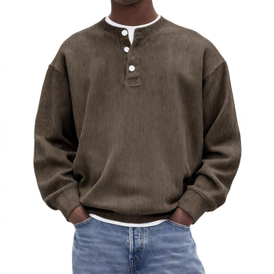 Suéter de Algodón Pana Acanalado para Hombre - Casual y Elegante - Image 2