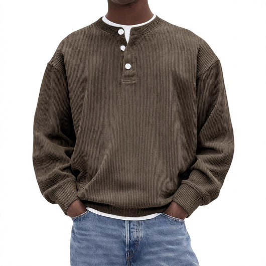 Suéter de Algodón Pana Acanalado para Hombre - Casual y Elegante - Image 2